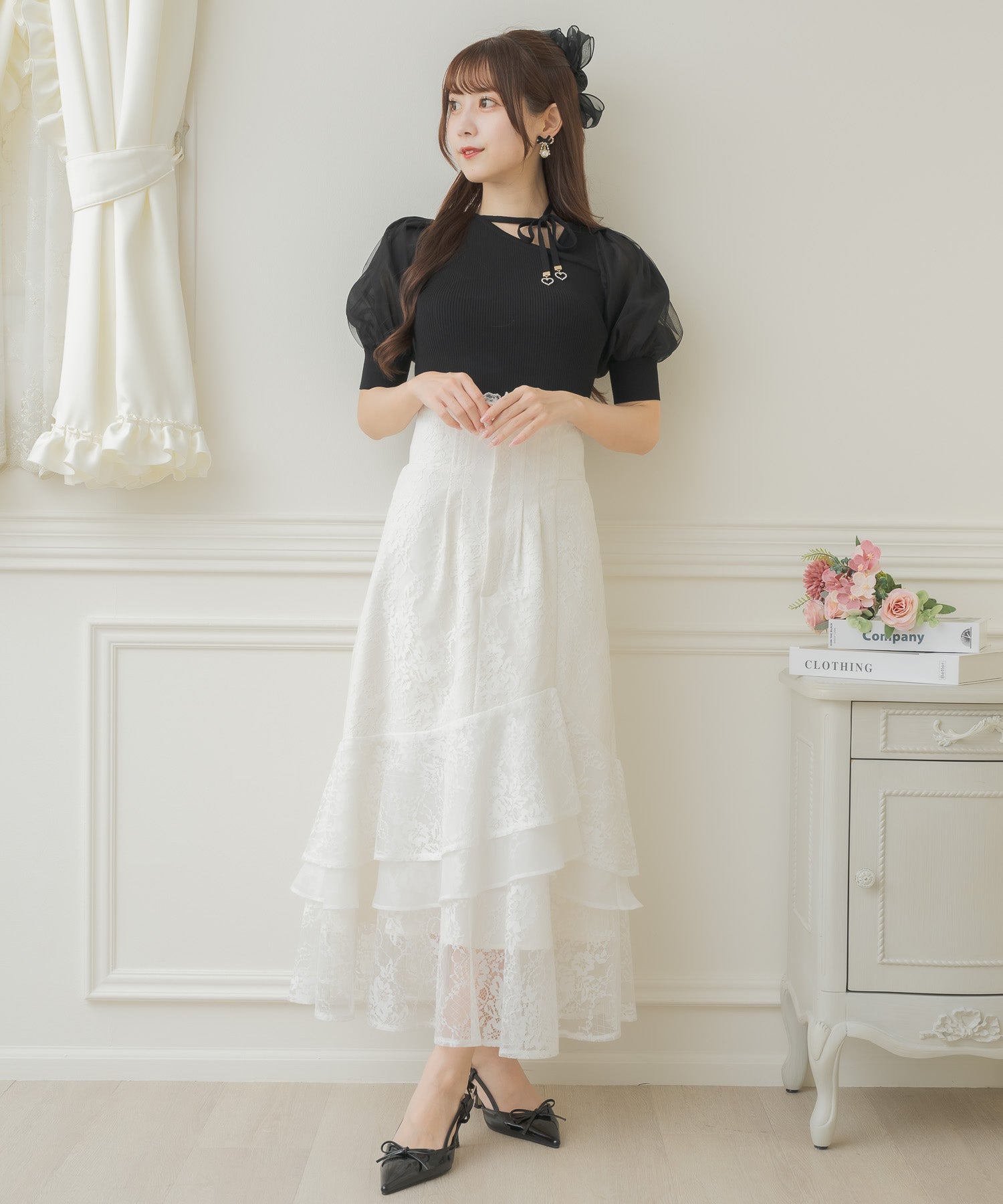 クチュールバイロジータ couture BY ROJITA アシメデコルテ開きニット （ブラック） ブラック