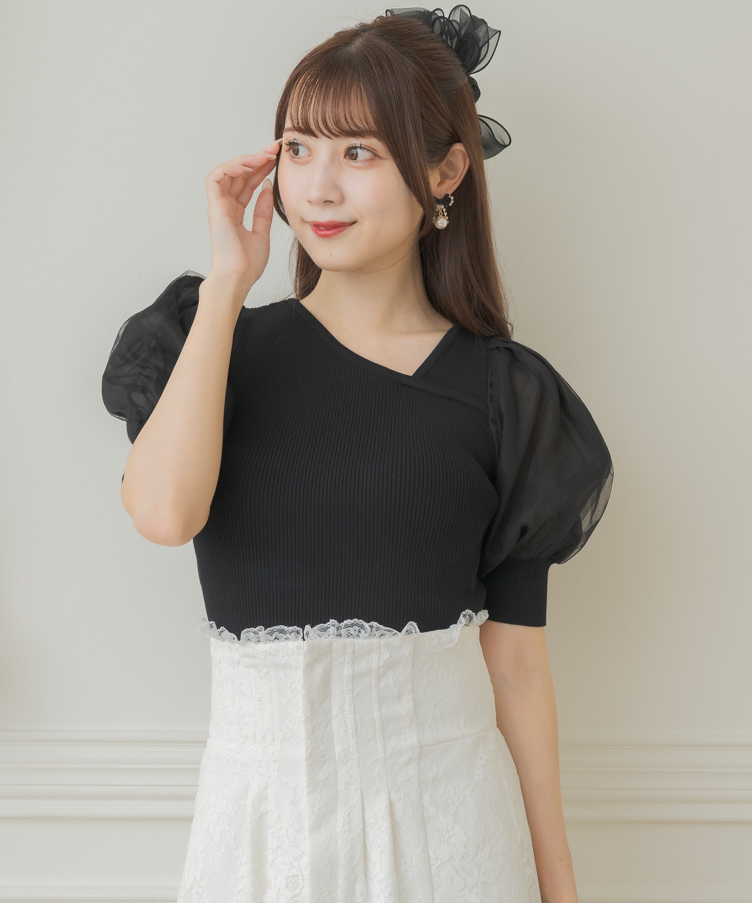 クチュールバイロジータ couture BY ROJITA アシメデコルテ開きニット （ブラック） ブラック