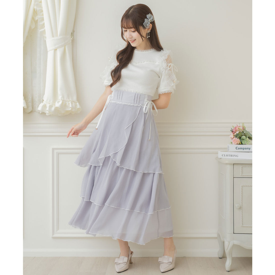 クチュールバイロジータ couture BY ROJITA ティアードスカート （パープル） パープル
