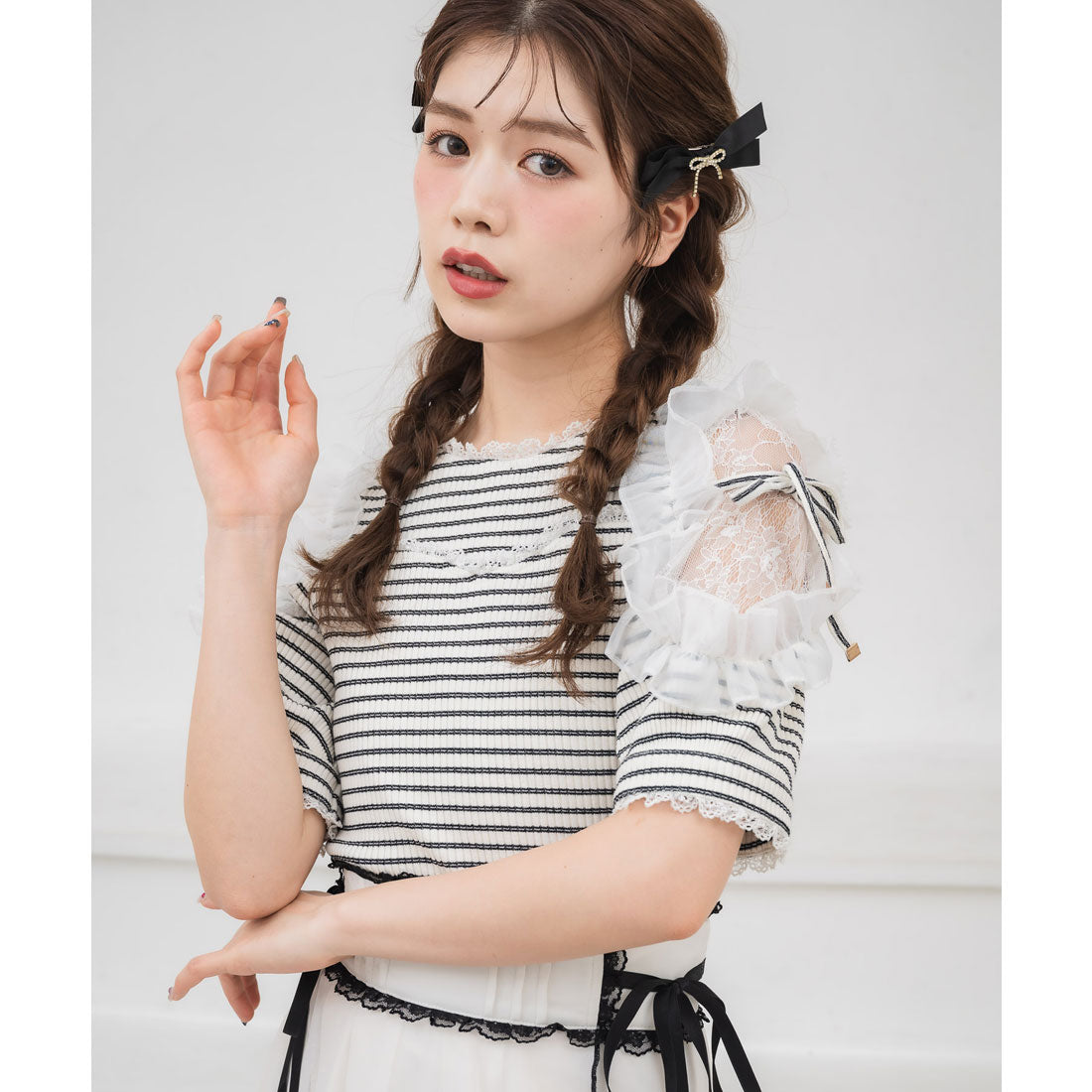 クチュールバイロジータ couture BY ROJITA 肩透かしラッフルトップス （マルチ） マルチ