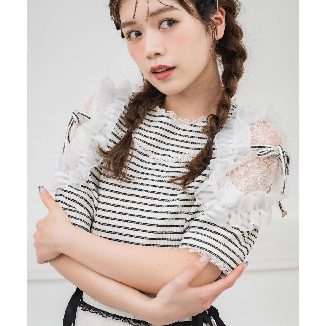 クチュールバイロジータ couture BY ROJITA 肩透かしラッフルトップス （マルチ） マルチ
