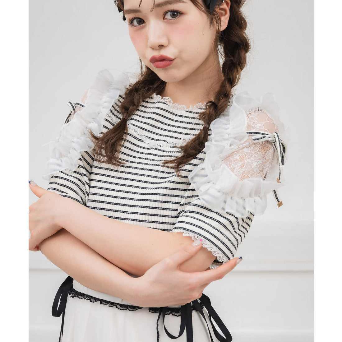 クチュールバイロジータ couture BY ROJITA 肩透かしラッフルトップス （マルチ） マルチ
