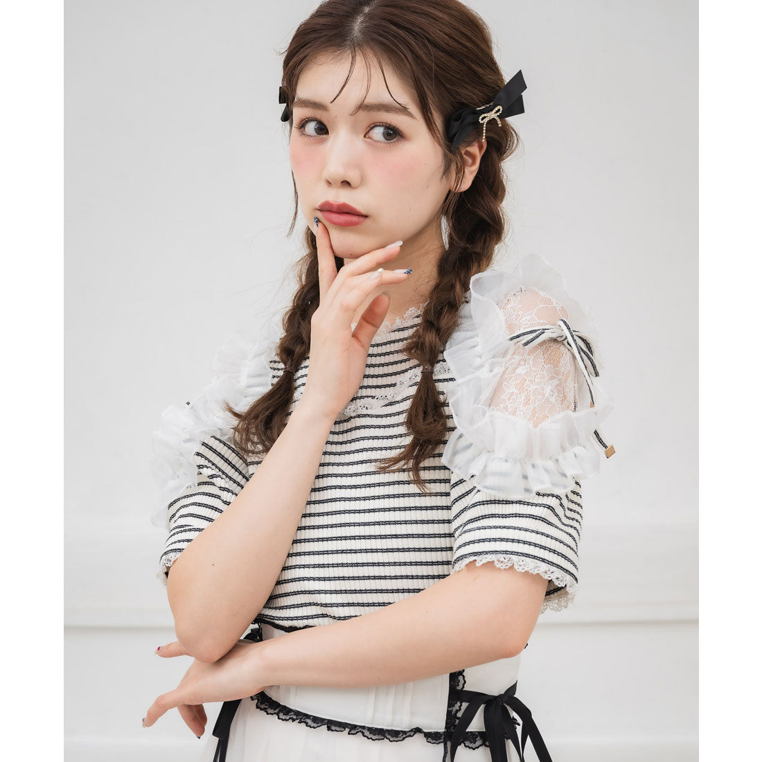 クチュールバイロジータ couture BY ROJITA 肩透かしラッフルトップス （マルチ） マルチ
