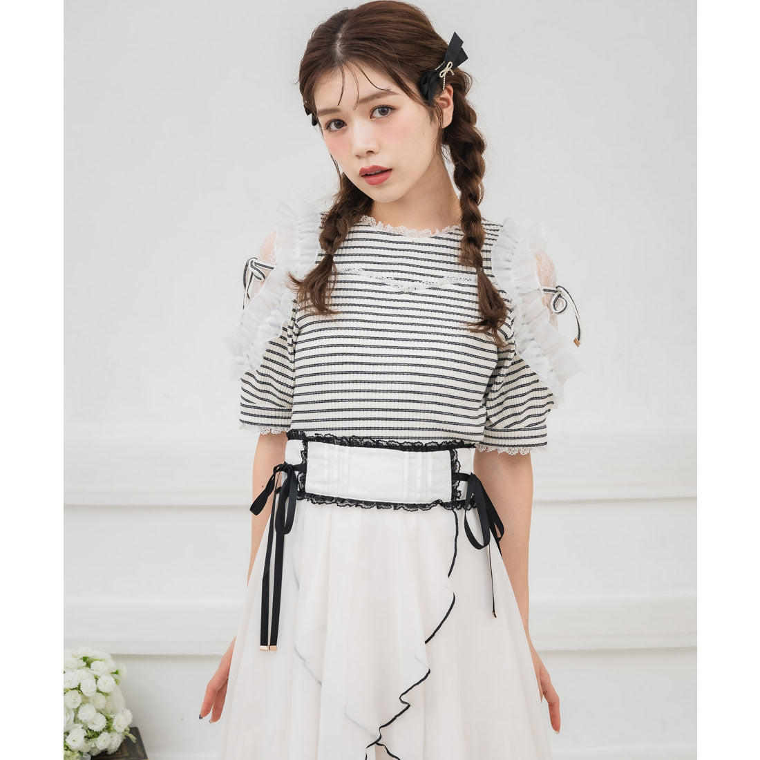 クチュールバイロジータ couture BY ROJITA 肩透かしラッフルトップス （マルチ） マルチ