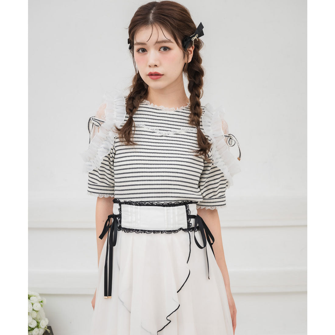 クチュールバイロジータ couture BY ROJITA 肩透かしラッフルトップス （マルチ） マルチ