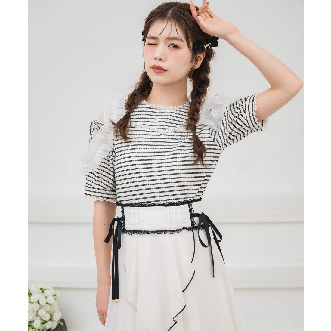 クチュールバイロジータ couture BY ROJITA 肩透かしラッフルトップス （マルチ） マルチ