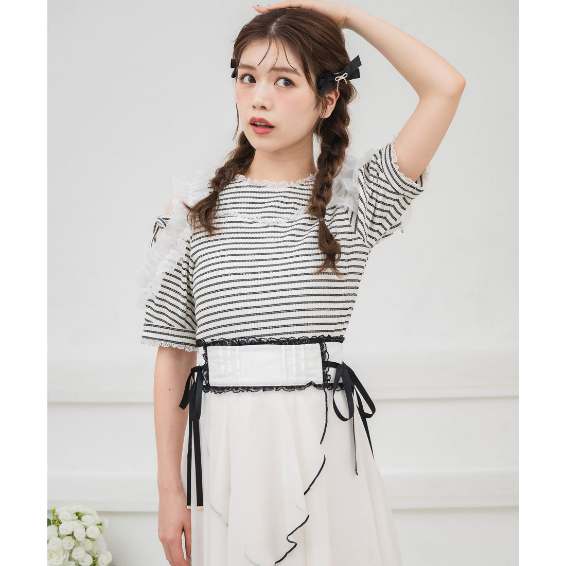 クチュールバイロジータ couture BY ROJITA 肩透かしラッフルトップス （マルチ） マルチ