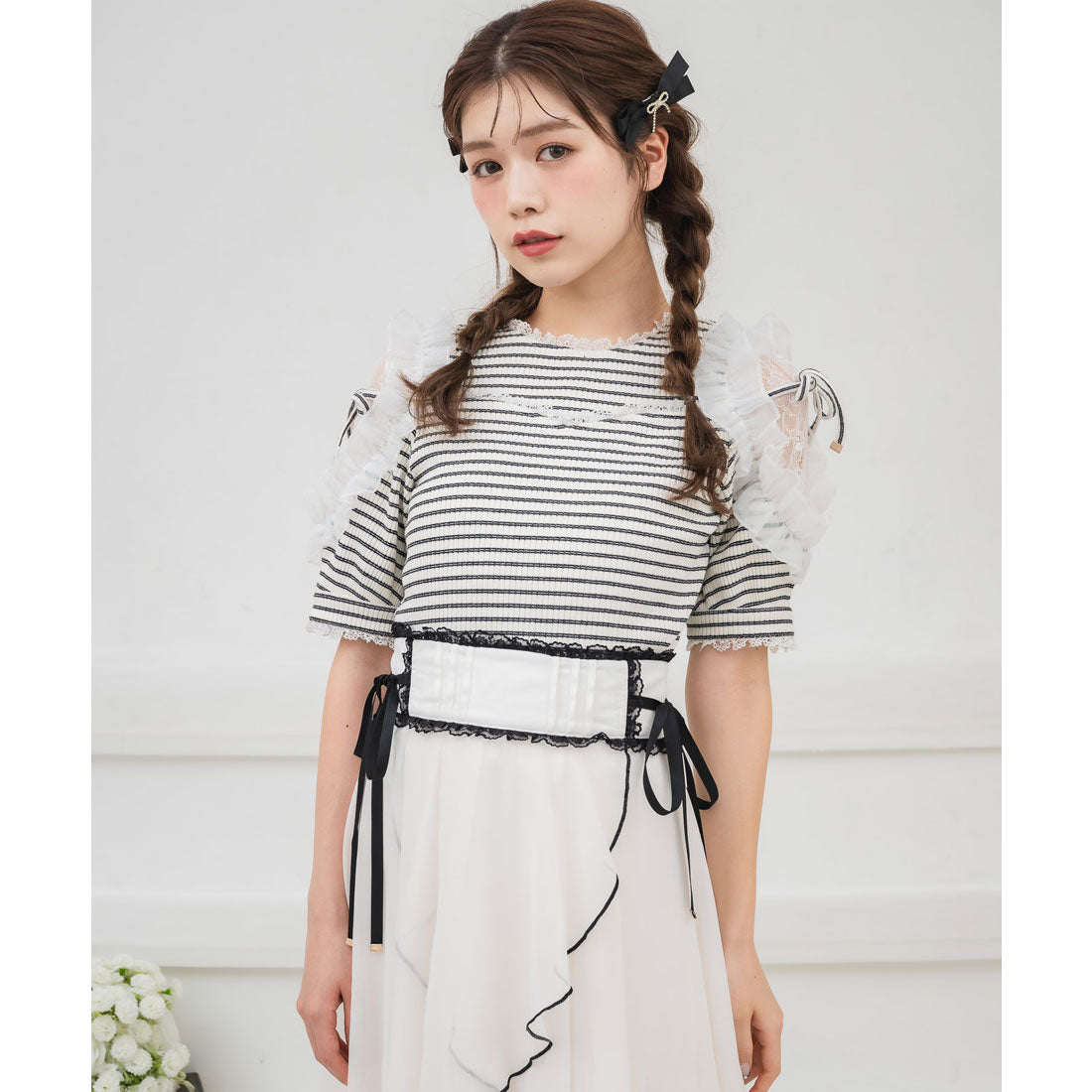 クチュールバイロジータ couture BY ROJITA 肩透かしラッフルトップス （マルチ） マルチ