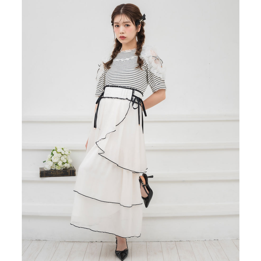 クチュールバイロジータ couture BY ROJITA 肩透かしラッフルトップス （マルチ） マルチ