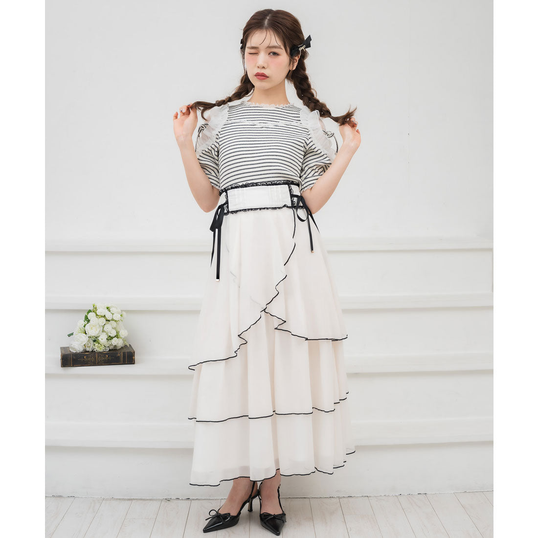 クチュールバイロジータ couture BY ROJITA 肩透かしラッフルトップス （マルチ） マルチ