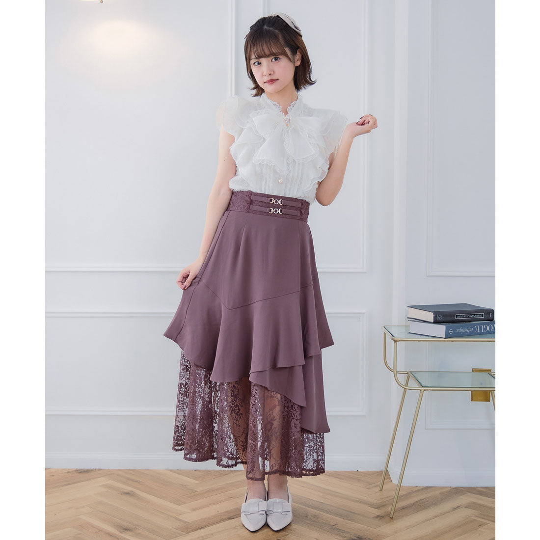 クチュールバイロジータ couture BY ROJITA 肩フリルフェザーブラウス （ホワイト） ホワイト