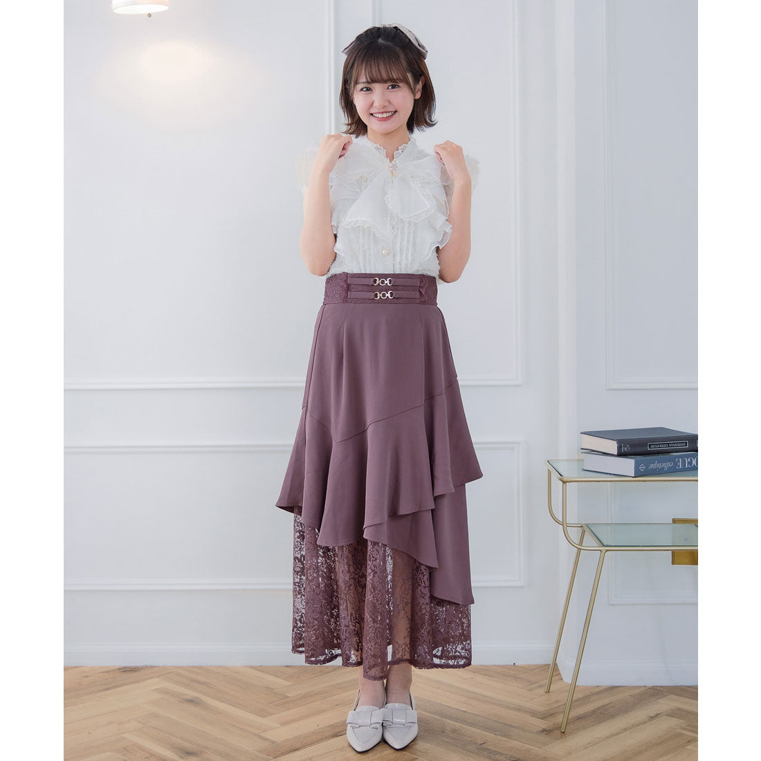クチュールバイロジータ couture BY ROJITA 肩フリルフェザーブラウス （ホワイト） ホワイト