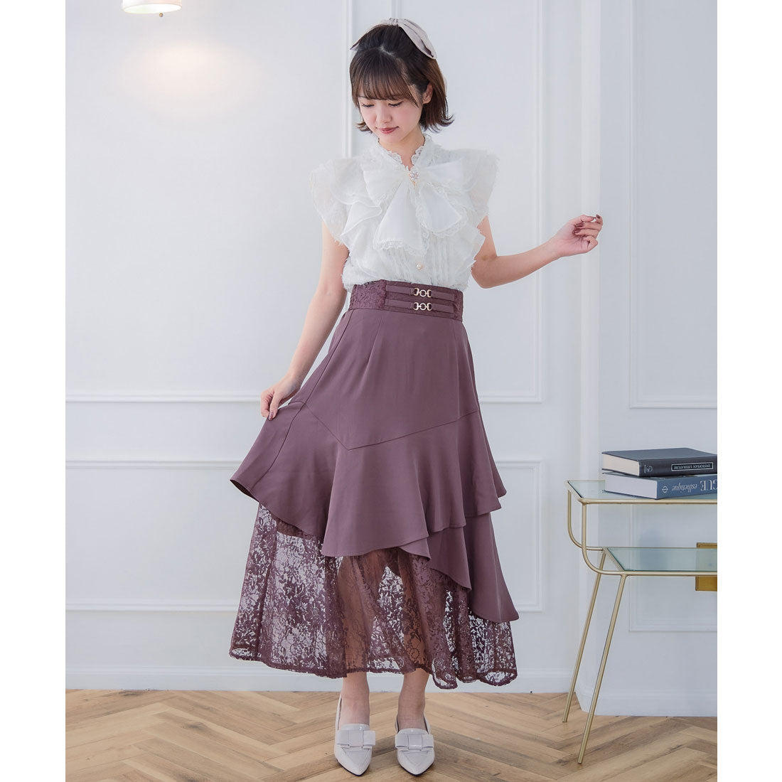 クチュールバイロジータ couture BY ROJITA 肩フリルフェザーブラウス （ホワイト） ホワイト