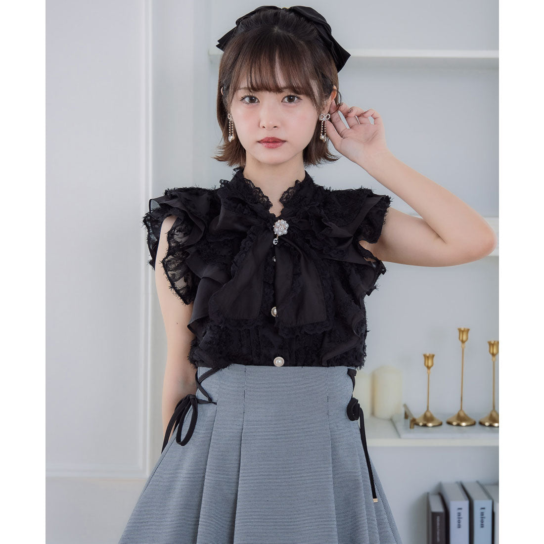クチュールバイロジータ couture BY ROJITA 肩フリルフェザーブラウス （ホワイト） ホワイト