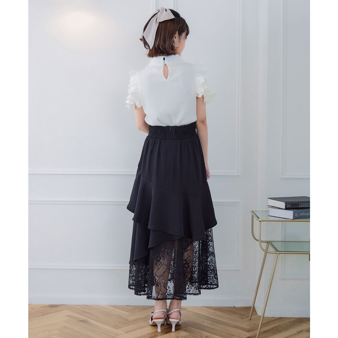 クチュールバイロジータ couture BY ROJITA チェーンバックルレースレイヤードロングスカート （ピンクブラウン） ピンクブラウン