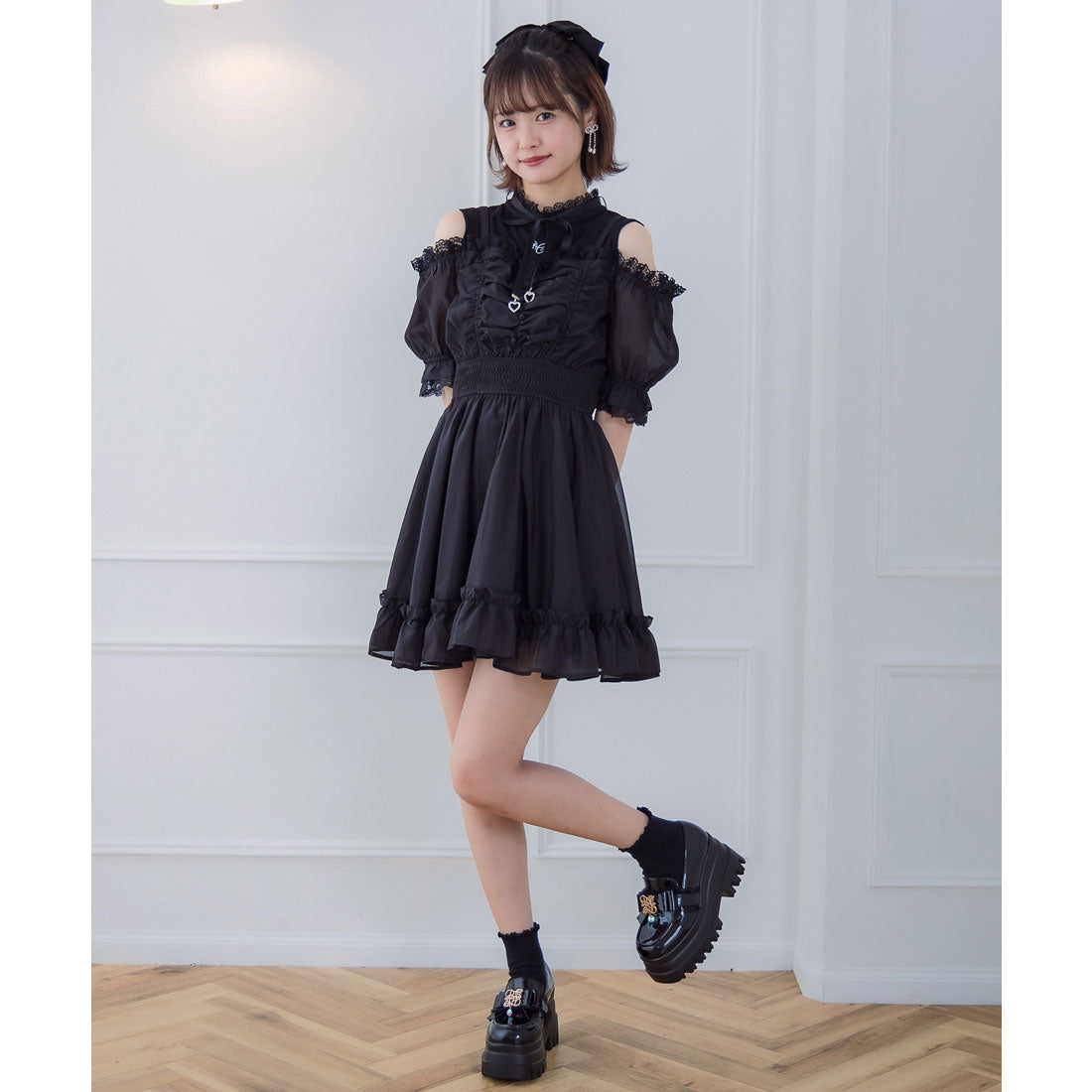 クチュールバイロジータ couture BY ROJITA レイヤード風オフショルワンピース （チェック） チェック