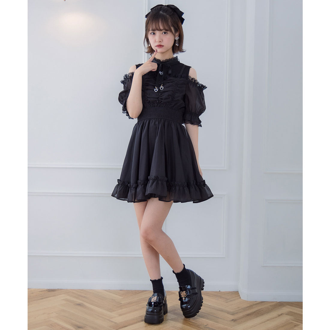 クチュールバイロジータ couture BY ROJITA レイヤード風オフショルワンピース （チェック） チェック