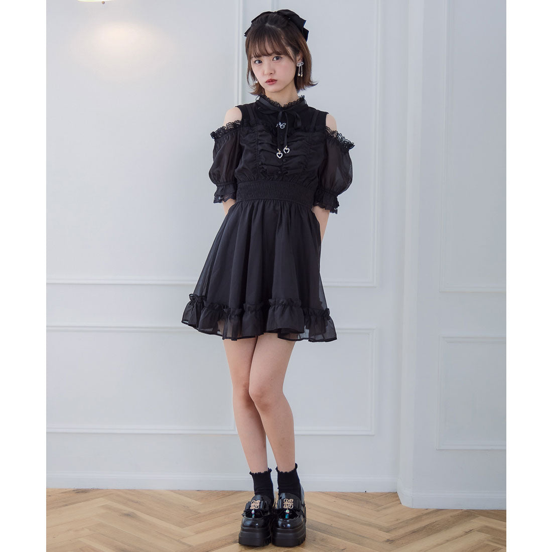 クチュールバイロジータ couture BY ROJITA レイヤード風オフショルワンピース （チェック） チェック
