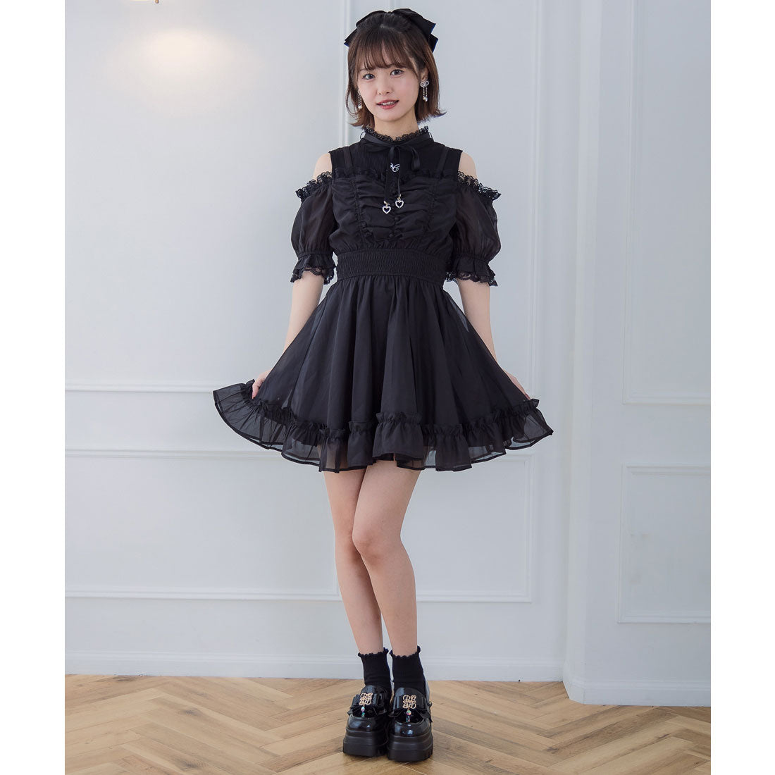 クチュールバイロジータ couture BY ROJITA レイヤード風オフショルワンピース （チェック） チェック