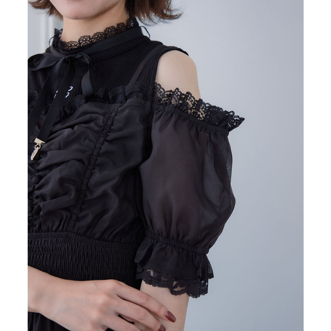 クチュールバイロジータ couture BY ROJITA レイヤード風オフショルワンピース （チェック） チェック
