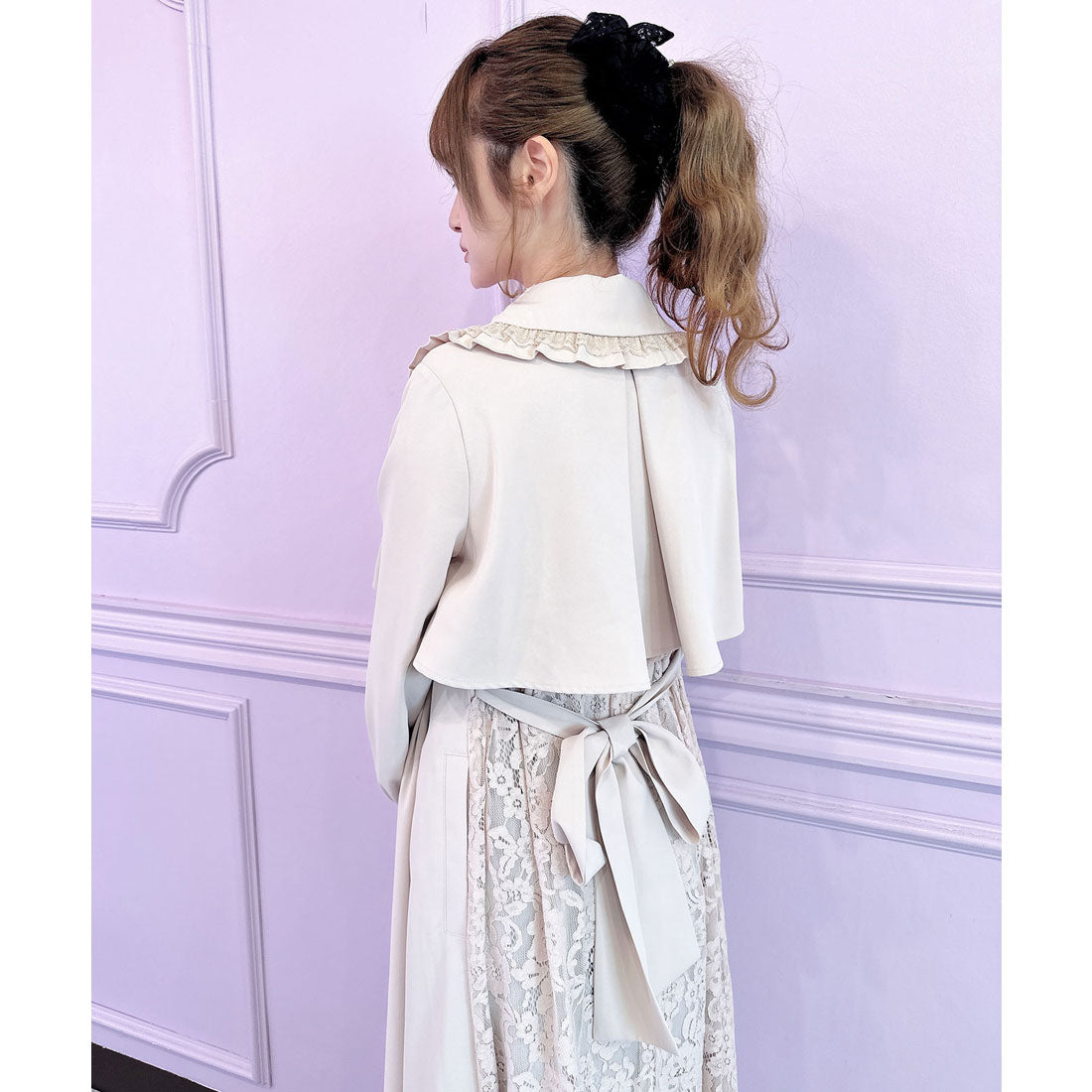 クチュールバイロジータ couture BY ROJITA バックレース切替トレンチコート （ピンク） ピンク