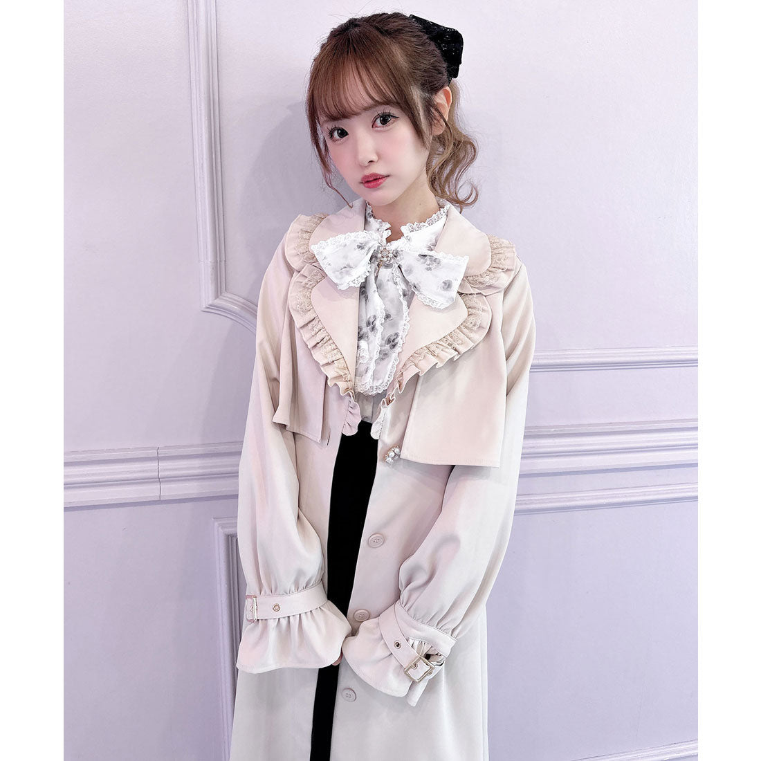 クチュールバイロジータ couture BY ROJITA バックレース切替トレンチコート （ピンク） ピンク