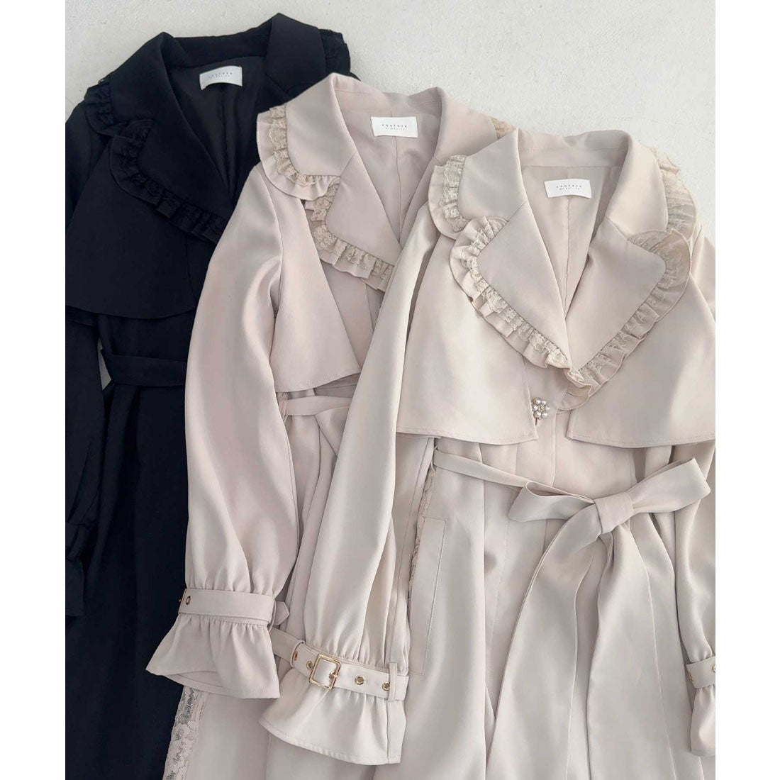 クチュールバイロジータ couture BY ROJITA バックレース切替トレンチコート （ピンク） ピンク