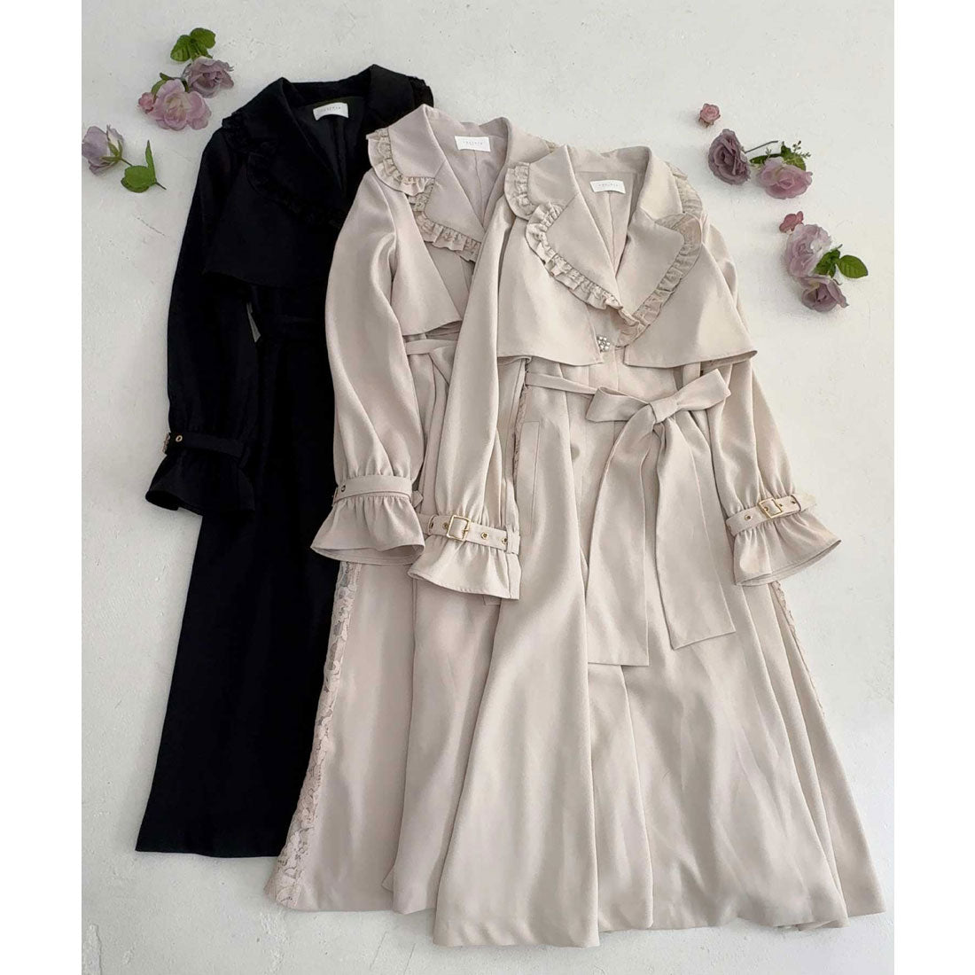 クチュールバイロジータ couture BY ROJITA バックレース切替トレンチコート （ピンク） ピンク