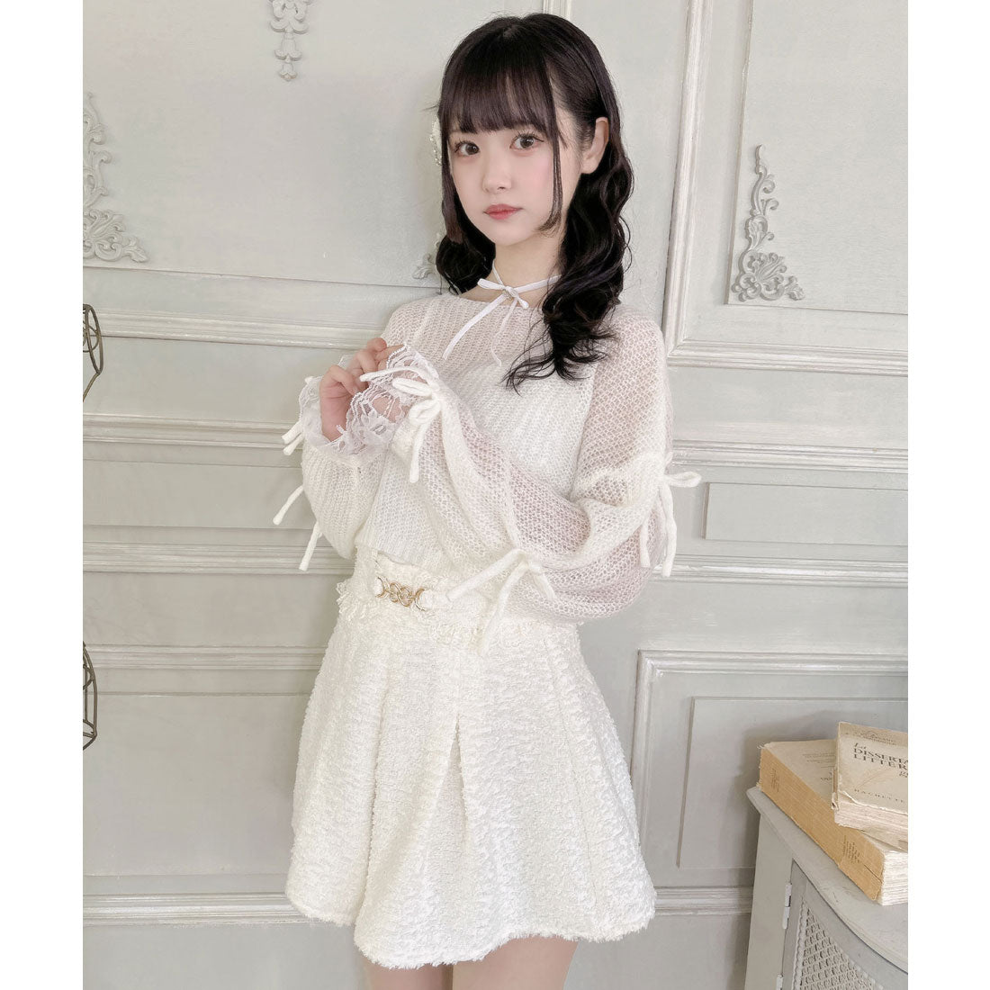 クチュールバイロジータ couture BY ROJITA ビット付きフレアショートパンツ （アイボリー） アイボリー