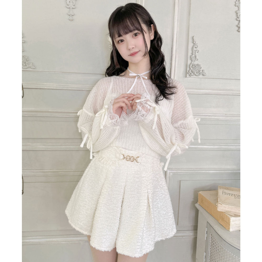クチュールバイロジータ couture BY ROJITA ビット付きフレアショートパンツ （アイボリー） アイボリー