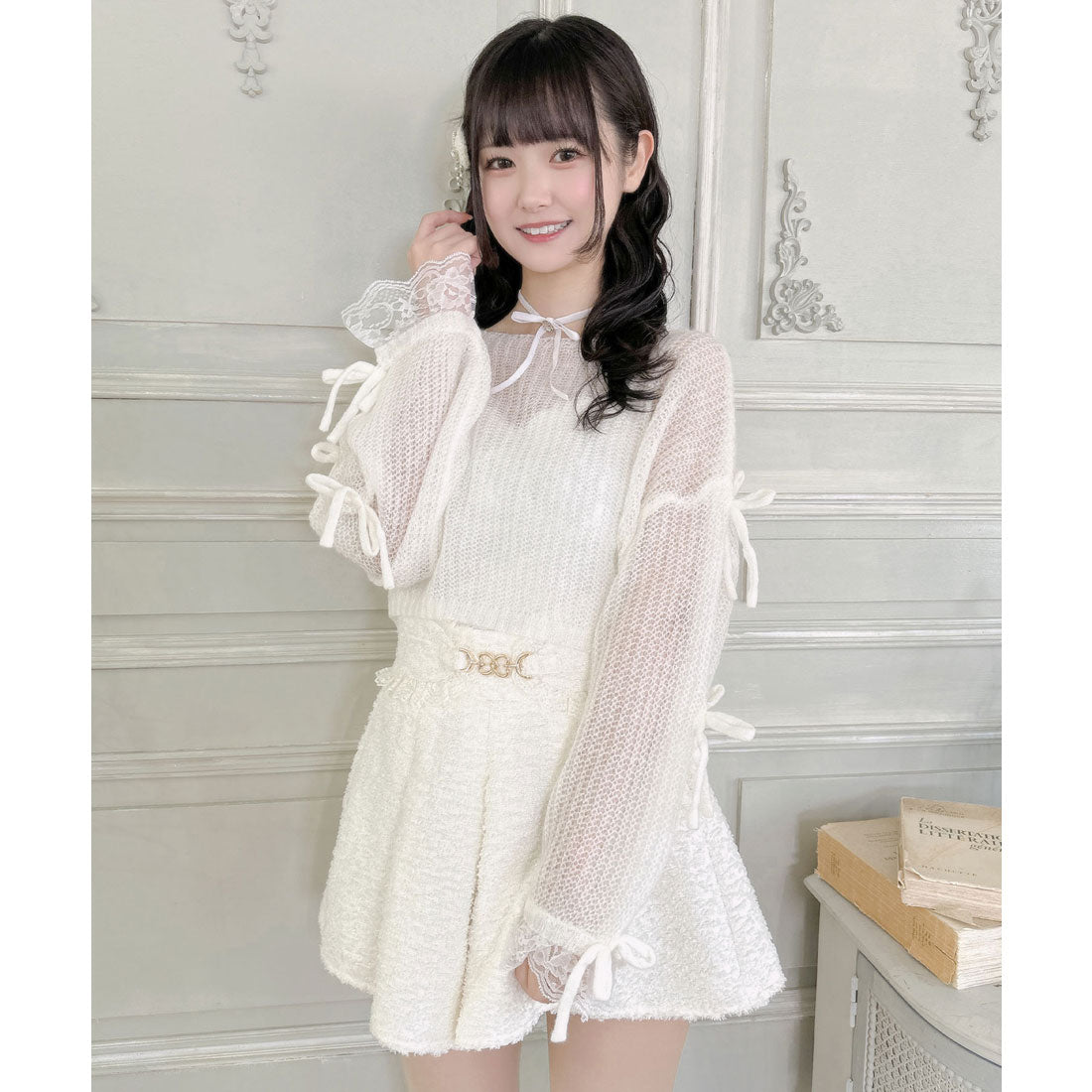クチュールバイロジータ couture BY ROJITA ビット付きフレアショートパンツ （アイボリー） アイボリー