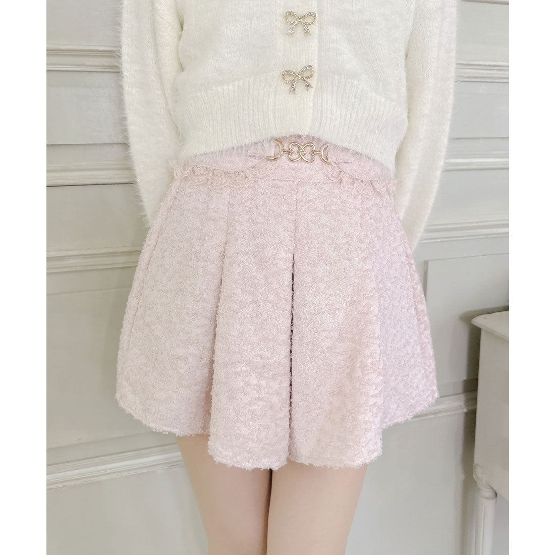 クチュールバイロジータ couture BY ROJITA ビット付きフレアショートパンツ （ピンク） ピンク