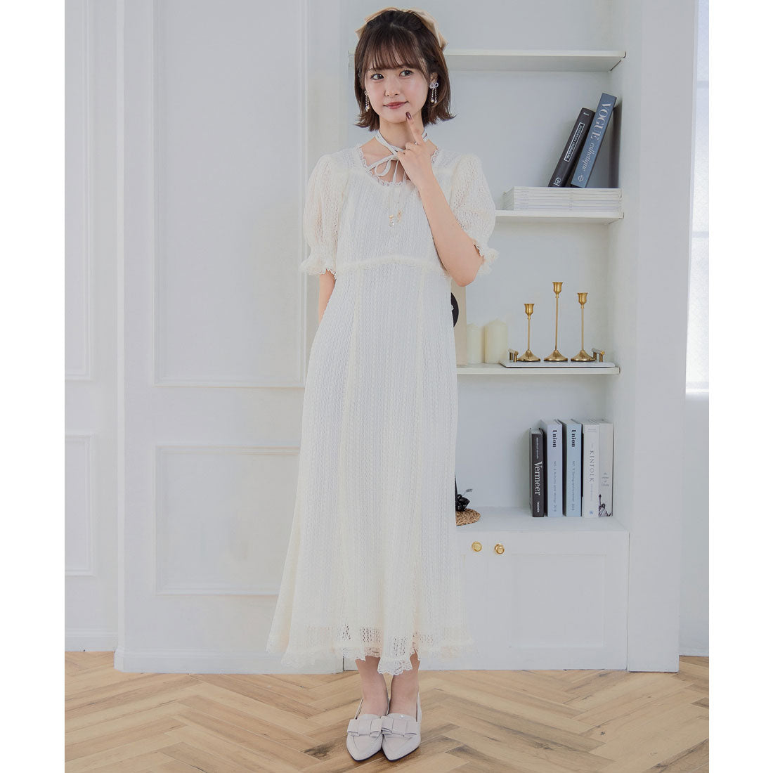 クチュールバイロジータ couture BY ROJITA レーシーチェックワンピース （アイボリー） アイボリー