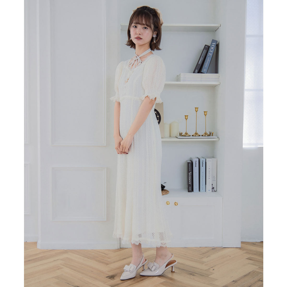 クチュールバイロジータ couture BY ROJITA レーシーチェックワンピース （アイボリー） アイボリー