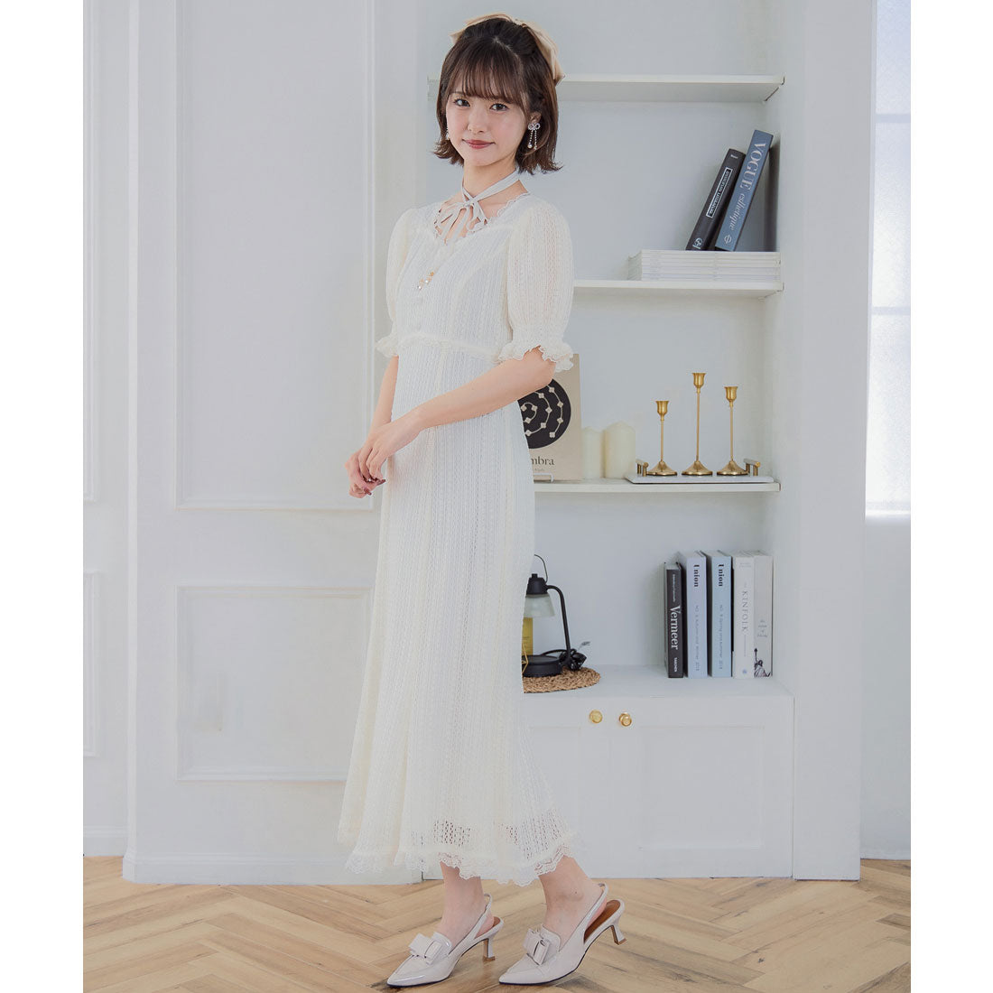 クチュールバイロジータ couture BY ROJITA レーシーチェックワンピース （アイボリー） アイボリー