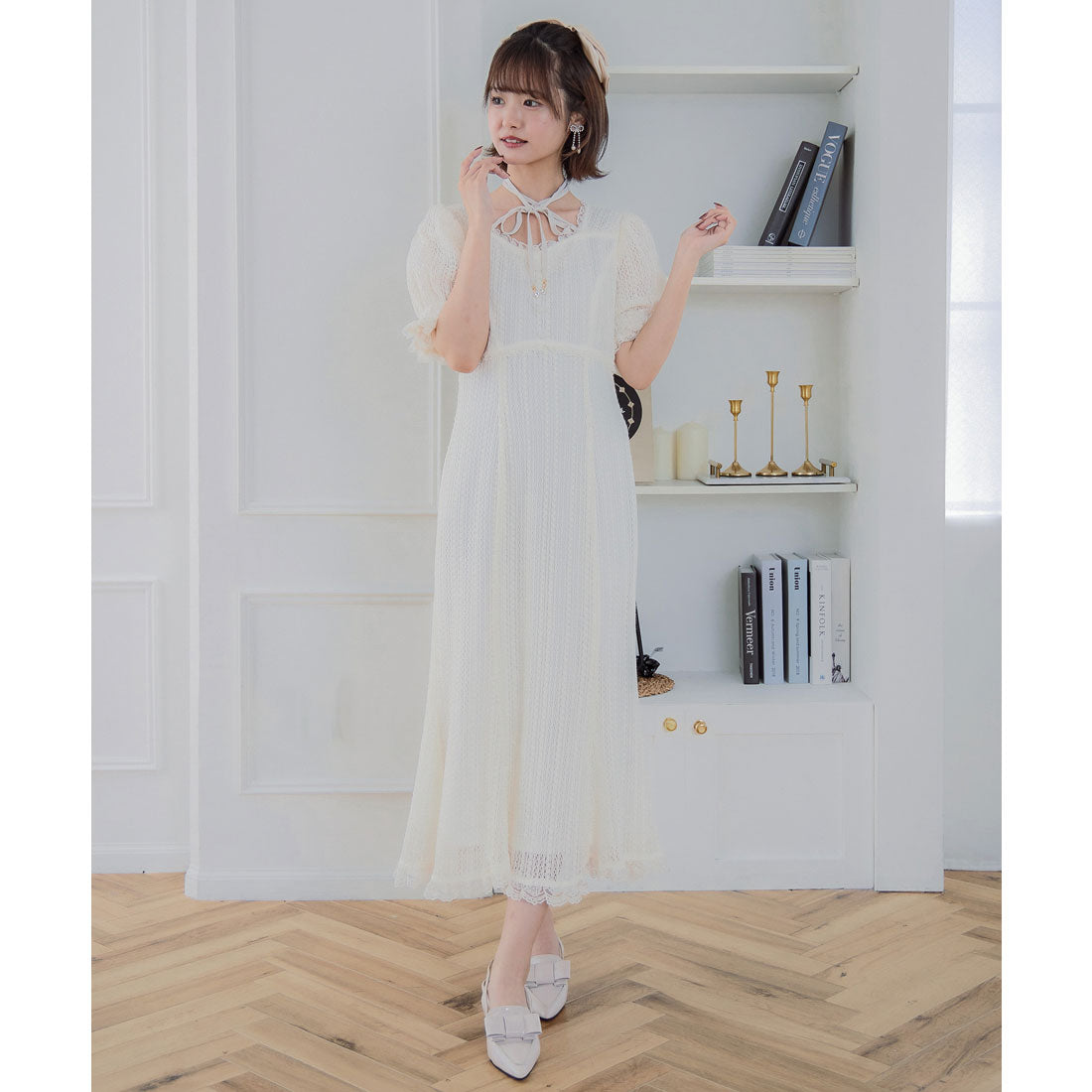 クチュールバイロジータ couture BY ROJITA レーシーチェックワンピース （アイボリー） アイボリー