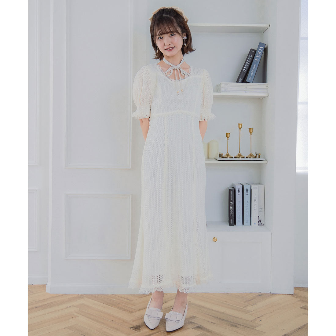 クチュールバイロジータ couture BY ROJITA レーシーチェックワンピース （アイボリー） アイボリー