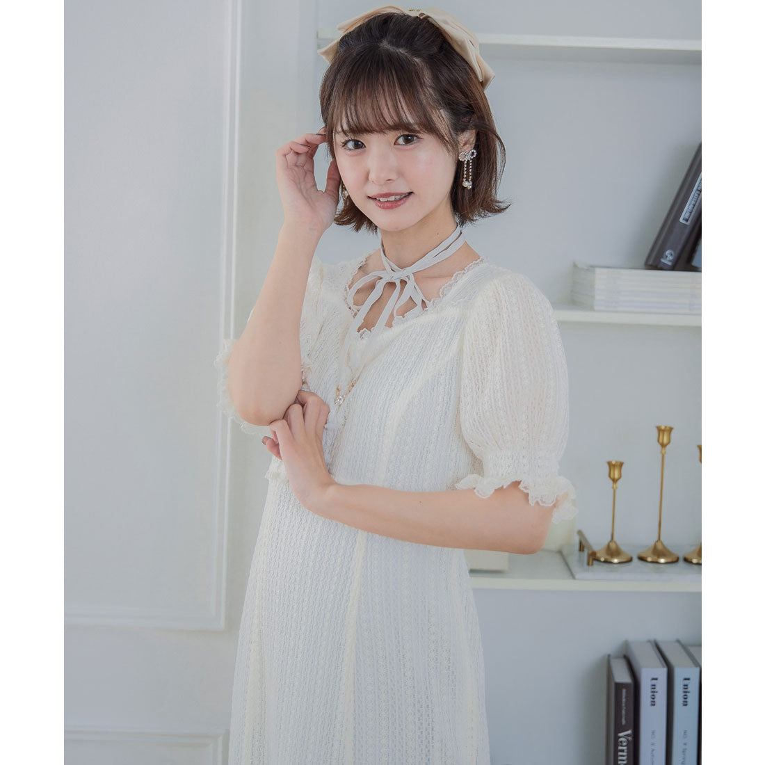 クチュールバイロジータ couture BY ROJITA レーシーチェックワンピース （アイボリー） アイボリー