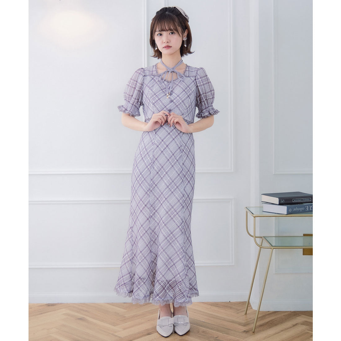 クチュールバイロジータ couture BY ROJITA レーシーチェックワンピース （パープル） パープル