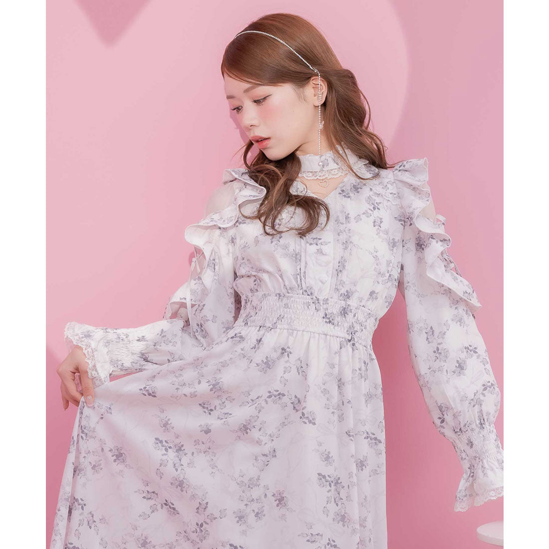クチュールバイロジータ couture BY ROJITA オリジナルローズリボンロングワンピース （ホワイト） ホワイト