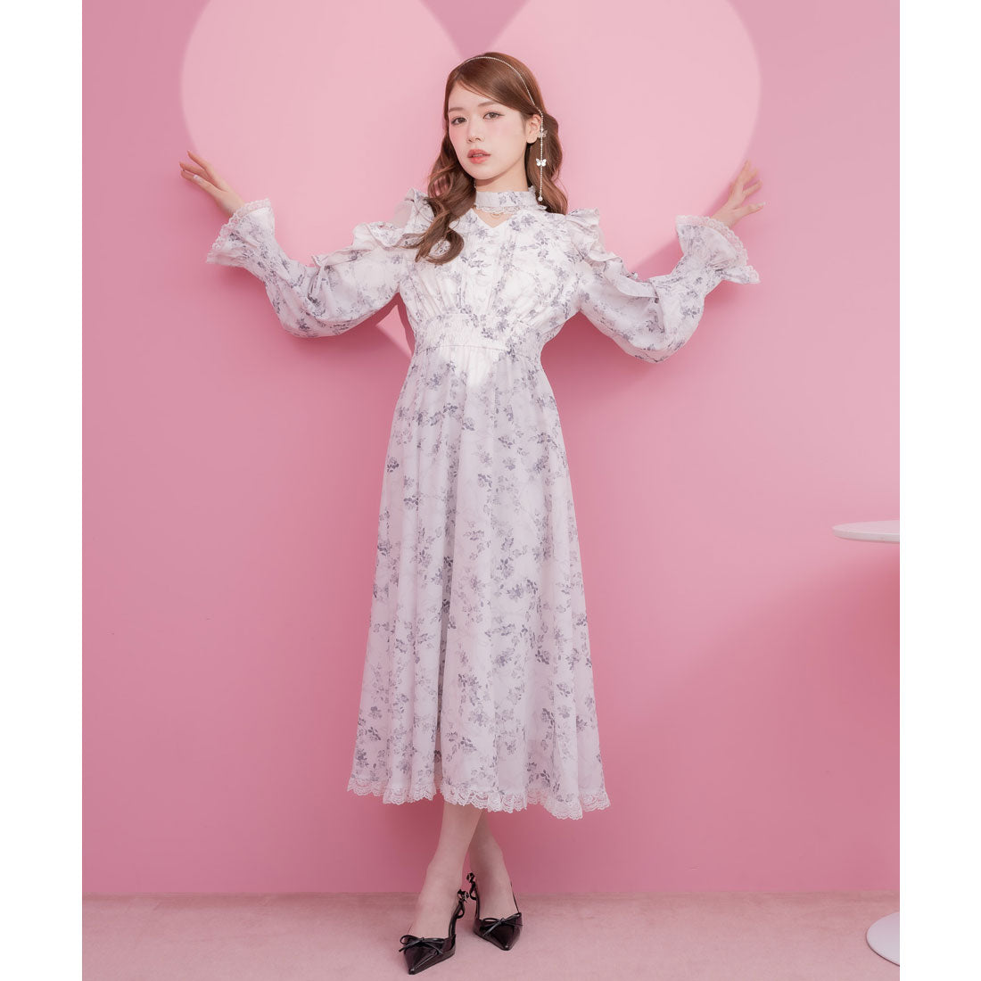 クチュールバイロジータ couture BY ROJITA オリジナルローズリボンロングワンピース （ホワイト） ホワイト
