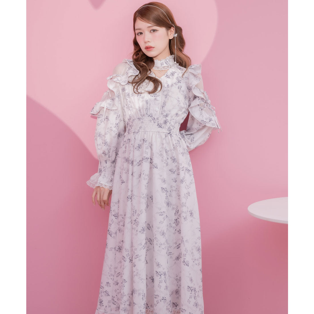 クチュールバイロジータ couture BY ROJITA オリジナルローズリボンロングワンピース （ホワイト） ホワイト