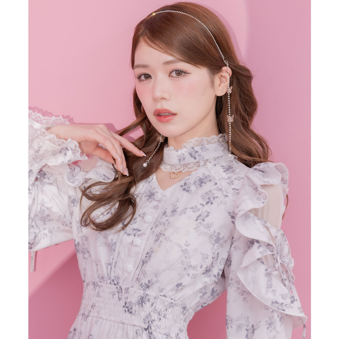 クチュールバイロジータ couture BY ROJITA オリジナルローズリボンロングワンピース （ホワイト） ホワイト