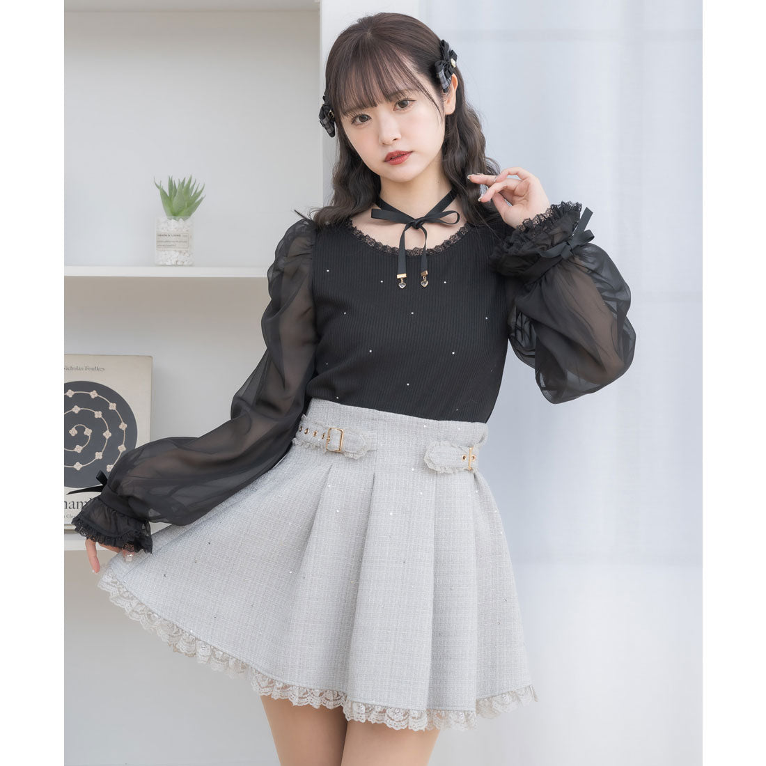 クチュールバイロジータ couture BY ROJITA キラキラツイードスカパン （ミント） ミント