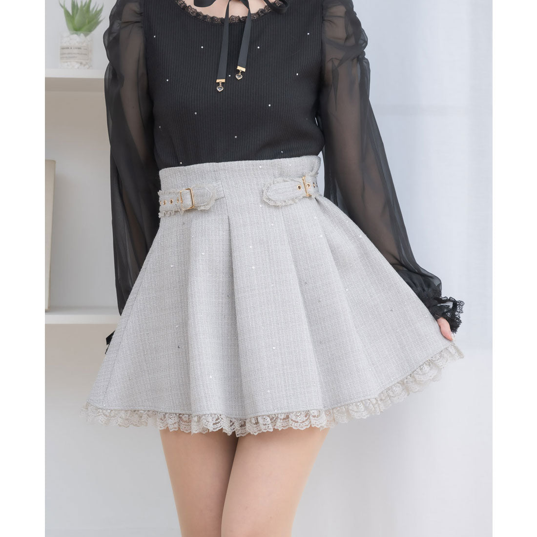 クチュールバイロジータ couture BY ROJITA キラキラツイードスカパン （ミント） ミント