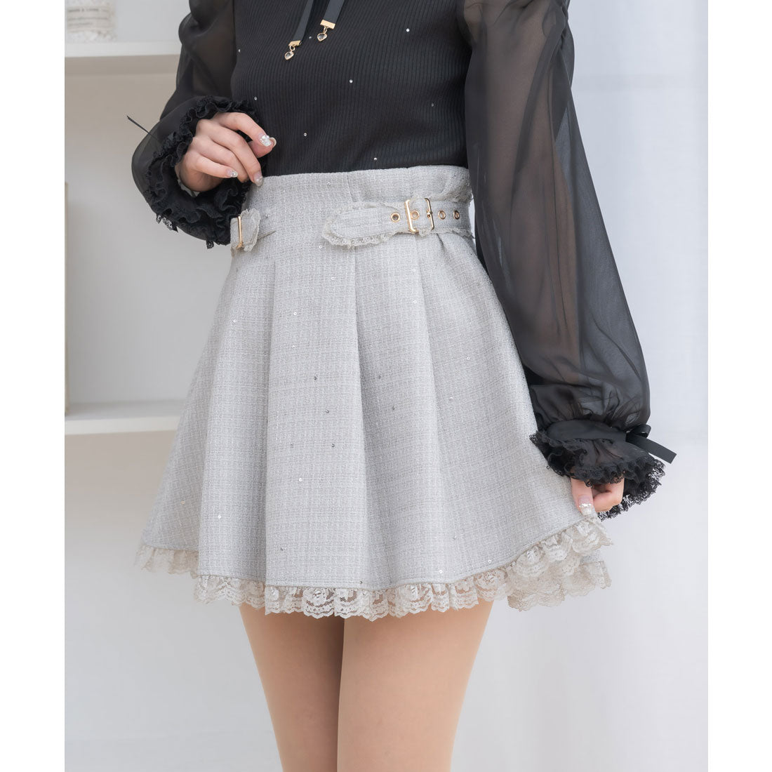 クチュールバイロジータ couture BY ROJITA キラキラツイードスカパン （ミント） ミント