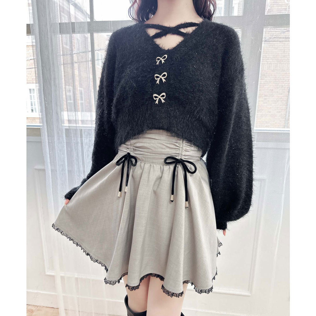 クチュールバイロジータ couture BY ROJITA シャーリングギャザースカショーパン （グレー） グレー