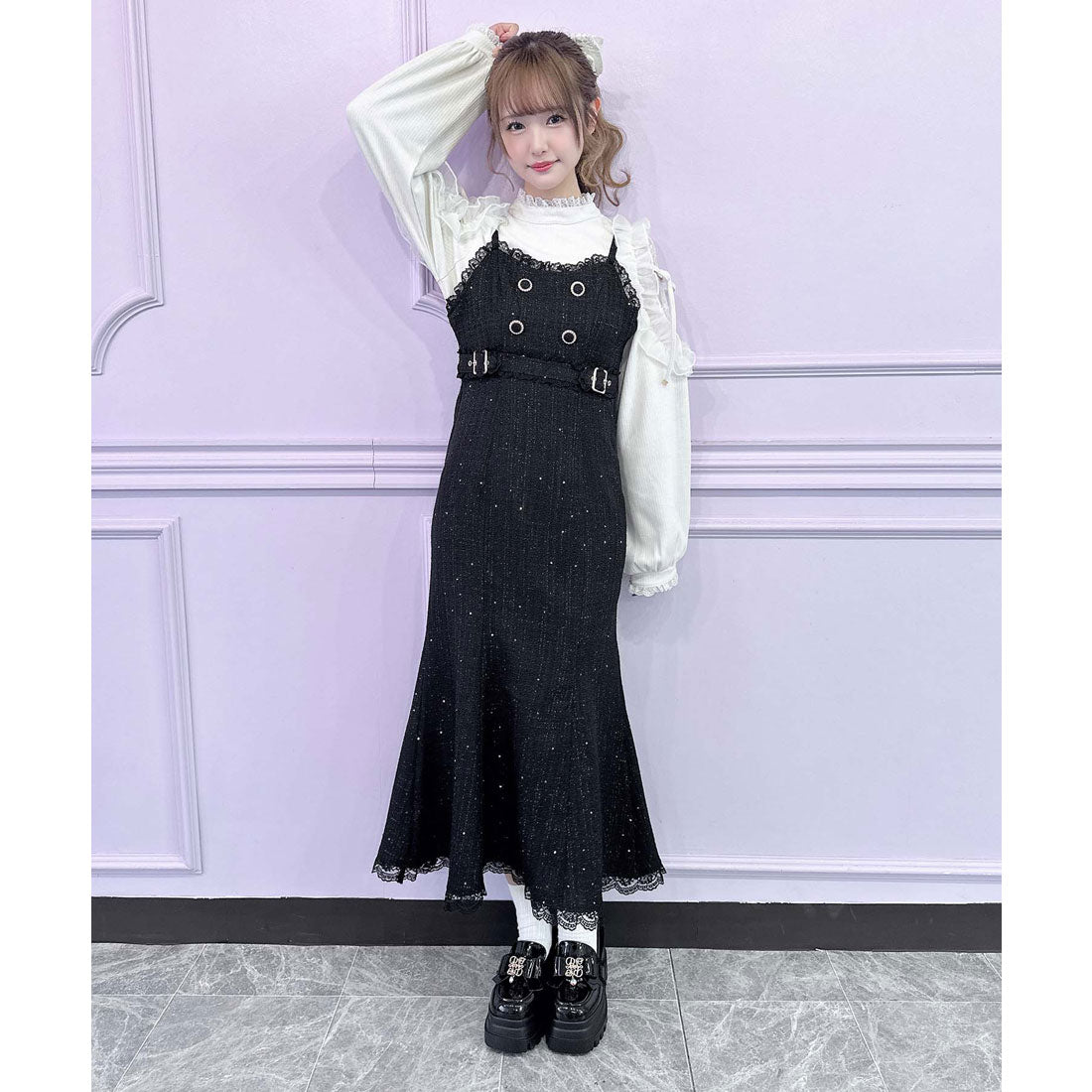 クチュールバイロジータ couture BY ROJITA ツイードマーメイドキャミワンピース （ブラック） ブラック