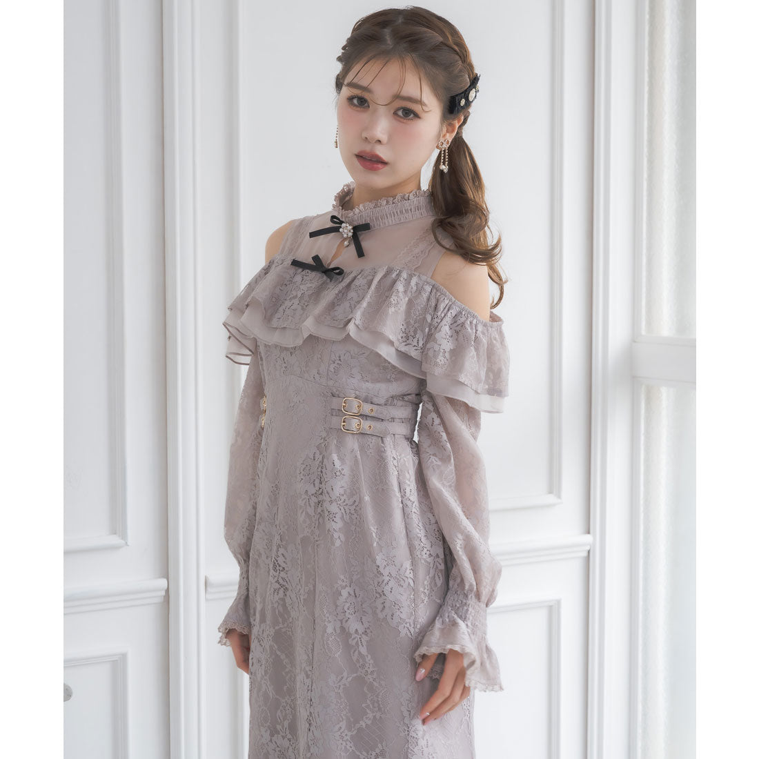 クチュールバイロジータ couture BY ROJITA 肩開き総レースワンピース （ピンクベージュ） ピンクベージュ