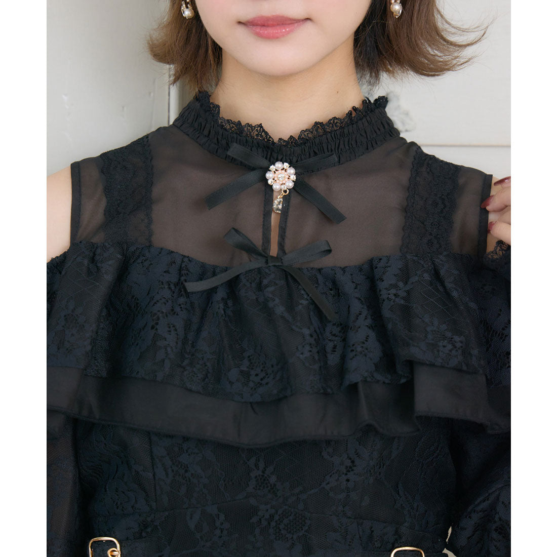 クチュールバイロジータ couture BY ROJITA 肩開き総レースワンピース （ピンクベージュ） ピンクベージュ
